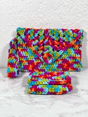 Fiesta Crochet Wristlet & Card Holder